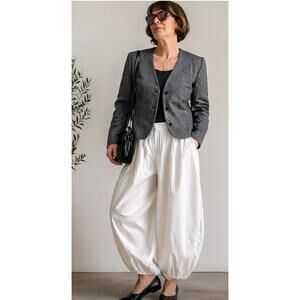 Vintage 80s Wool Tailored Blazer Womens Size Small Pinstripe Structured Classic